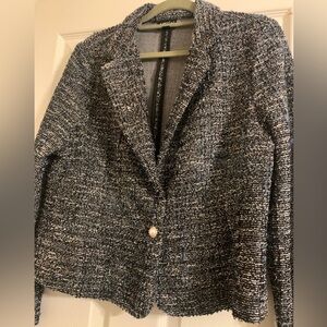 Navy blue tweed jacket